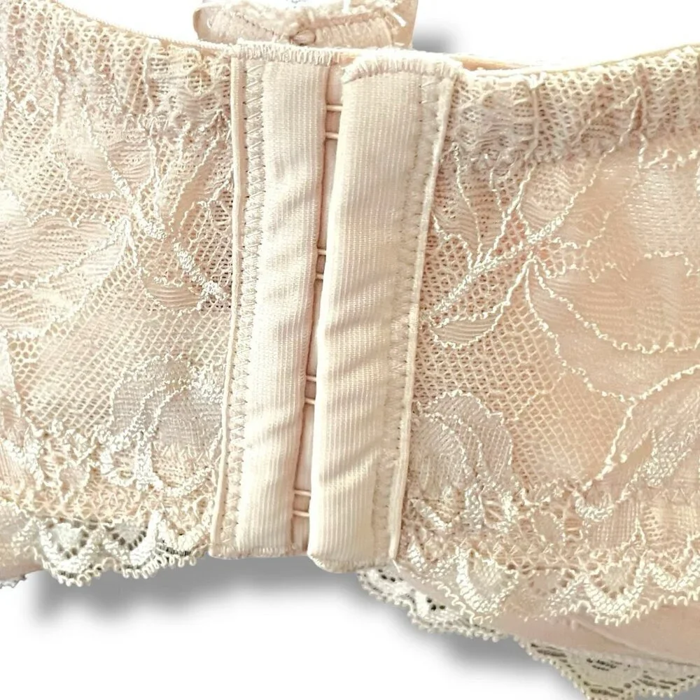 Torrid 46DD Bra Sand Nude Bombshell Everyday Strapless Underwire No Slip Lace
